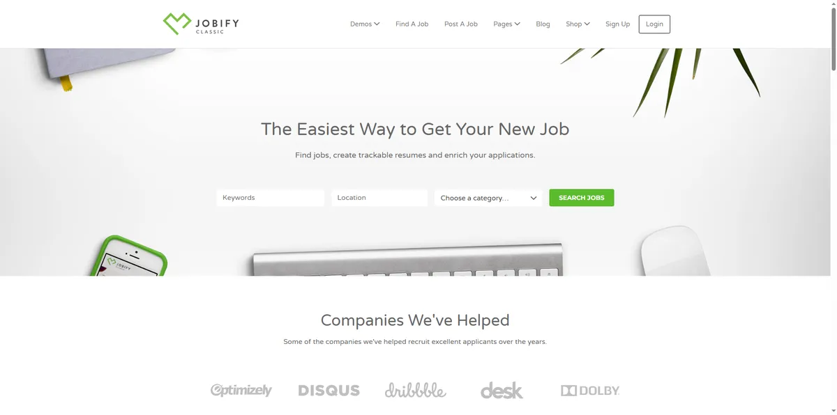 Jobify WordPress job board theme preview