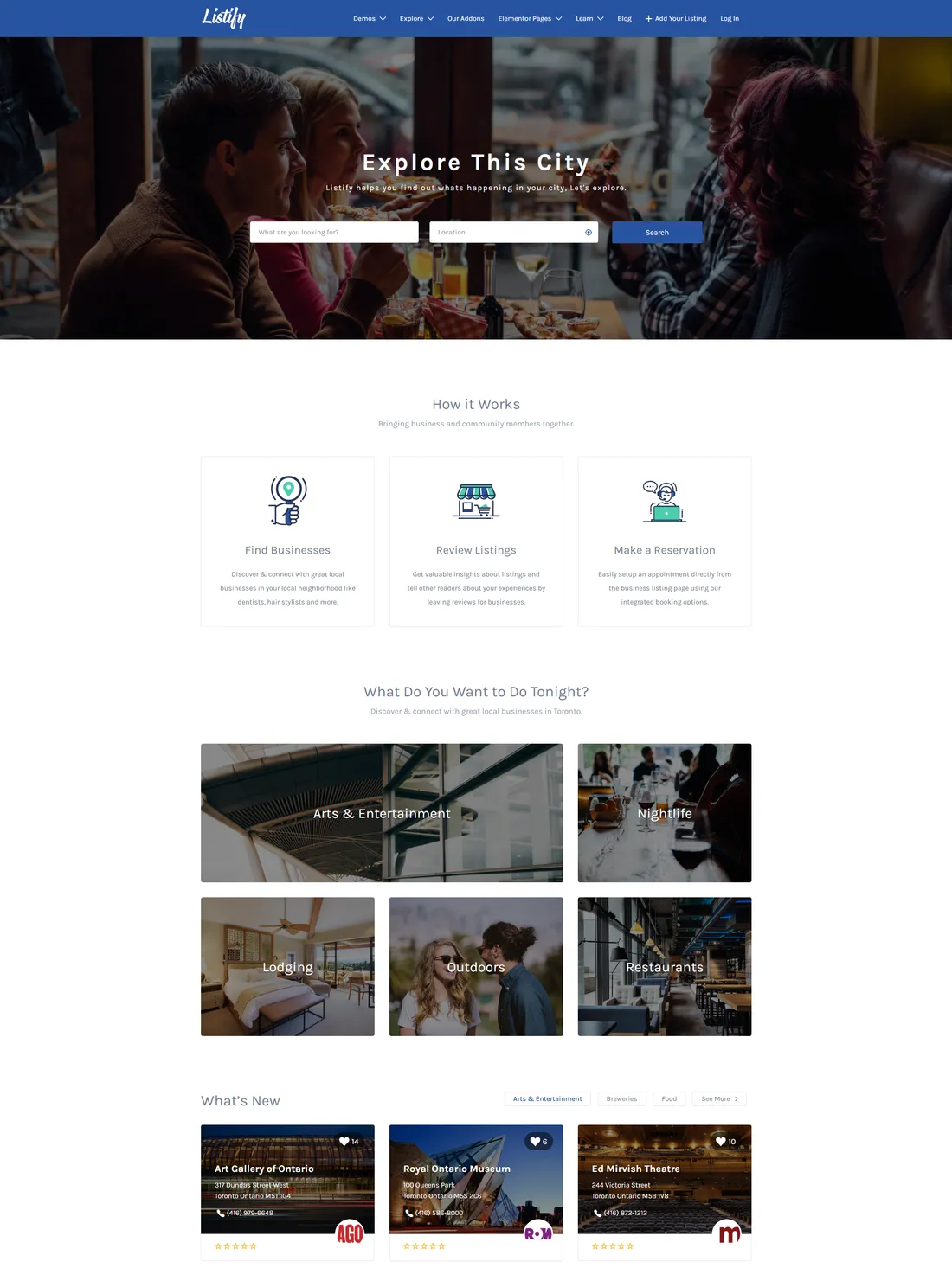 Listify WordPress directory theme preview